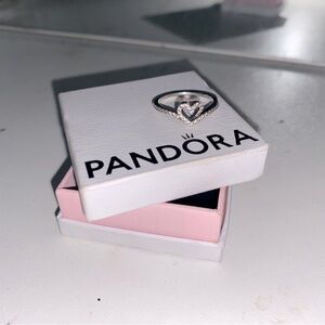 Pandora ring (size 7) sparkling wishbone heart ring